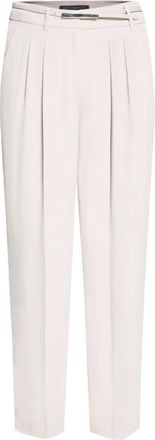 Betty Barclay Enkellange Broek met Hoge Taille - Dames - Broeken - Beige - Maat: XL Leer
