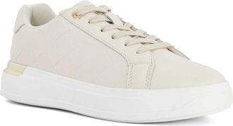 Dune London Womens Ladies Eave - Quilted Leather Trainers - Beige - Size UK 6