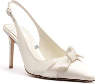 Alexandre Birman Clarita Classic Pointed Toe Slingback Pump in Bianco at Nordstrom, Size 7.5