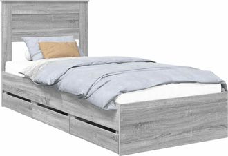 vidaXL Estructura De Cama Gris Sonoma 100 X 200 Cm Madera Ingenieril Vidaxl