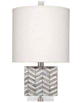 Jamie Young Co. Garbo Mother Of Pearl Table Lamp With Linen Shade