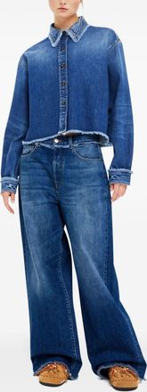 Alanui Womens Premium 100% Cotton Jeans - Medium Blue - Size 26 (Waist)