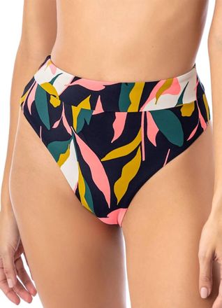Maaji Womens Suzy Q High Rise Bikini Bottom In Lush Leaves