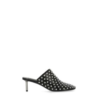 Jil Sander Sandalen van leer met studs - Dames - Muiltjes - Zwart - 39 EU - Leer - Schoenen