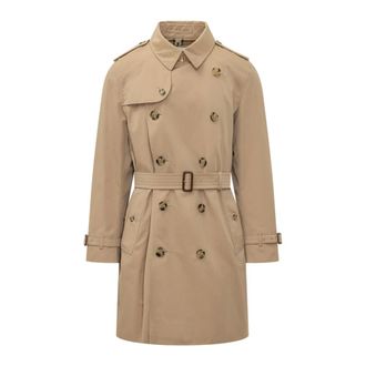 Burberry Kensington Mid Trench Coat - Heren - Trenchcoats - Beige - S - Katoen - Jassen