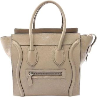 Celine Pre-owned Handbags, female, Beige, Size: ONE SIZE Pre-owned Vintage Leather Tote