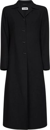 Jil Sander Dames, Mantels, Zwart, Maat: XL Wol