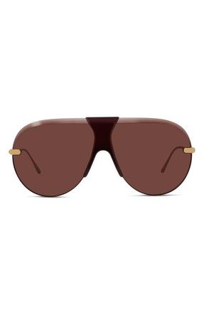 Loewe Slim Pilot Sunglasses in Shiny Endura Gold /Bordeaux at Nordstrom