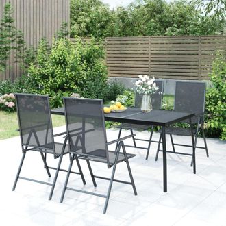 vidaXL Mesa De Jard&iacute;n Malla De Acero Gris Antracita 165x80x72 Cm Vidaxl