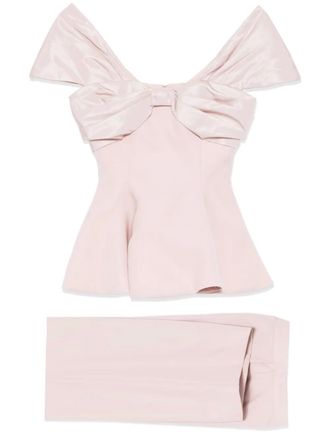 Saiid Kobeisy draped bow set - Pink