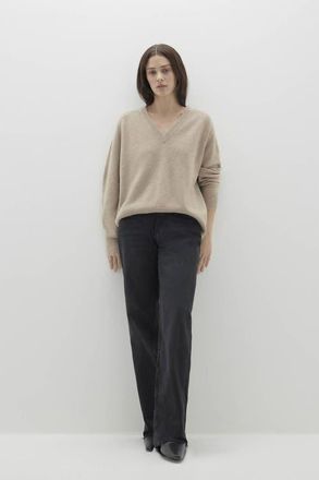 Naked Cashmere Sydney V-Neck Cashmere Sweater in Flax at Nordstrom, Size Medium