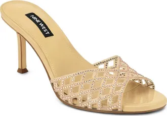 Nine West Mazzy Slide Sandal in Light Natural at Nordstrom, Size 5.5