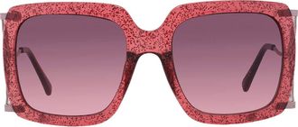 Betsey Johnson Burgundy Gradient Square Ladies Sunglasses 10262558.CGR BRYBRG