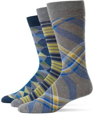 Lorenzo Uomo Assorted 3-Pack Crew Socks in Light Grey at Nordstrom Rack, Size 10-13