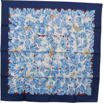 Herm&egrave;s Pre-owned Silk Scarf - Dames - Vintage Accessoires - Blauw - ONE Size - Vintage