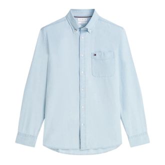 Tommy Hilfiger Chambray Effen RF Shirt - Heren - Casual Overhemden - Blauw - M - Overhemden