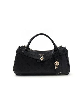 Guess Womens Satchel Bag Black Logo Polyurethane - Satchel-Bags