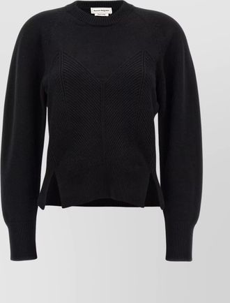 Alexander McQueen knit corset crewneck sweater