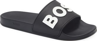 BOSS Kirk Slide Sandal in Black at Nordstrom Rack, Size 13Us / 12Uk