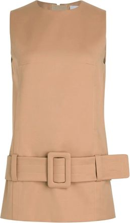Patou belted minidress - women - Organic Cotton/Recycled Cotton/Viscose - 38 - Neutrals