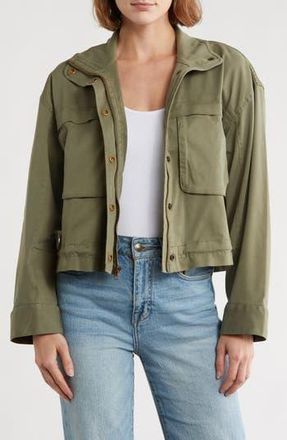 Caslon Crop Utility Jacket in Green Sorrel at Nordstrom Rack, Size X-Large