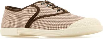 Valentino Garavani Mens Embroidered Fabric Bay By Sneakers Bicolortobaccotobaccoivory