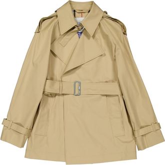 Burberry Gabardine Belted Trench Jacket, Brand Size 8 ( US Size 6 )