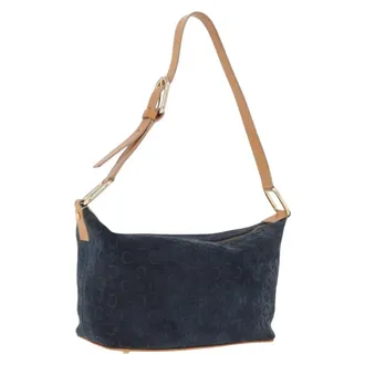 Celine C Macadam Shoulder Suede Navy Suede Handbag (Pre-Owned)