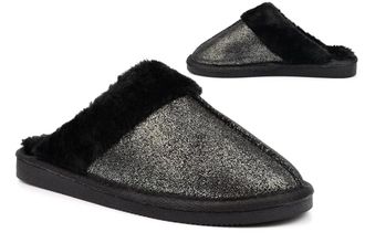 Generic Womens Mule Slippers Size 4 Ladies Slip On Slippers Size 6 Ladies Fur Lined Slipper Womens Slip On Slipper Fur Lined Sizes 3-8 Black 4 UK