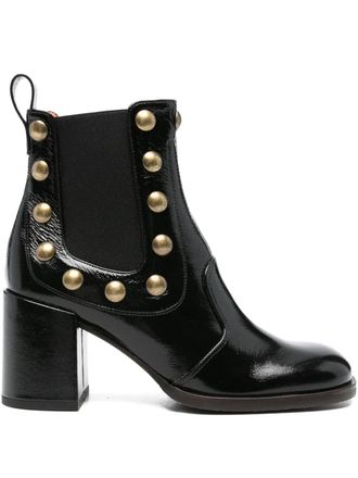 Chie Mihara 75mm embellished block-heel ankle boots - Black
