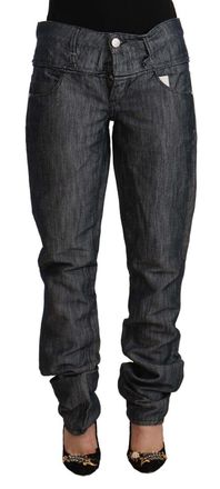 Acht Ramie Mid Wide Waist Straight blue Womens Jeans