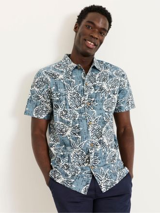 Fat Face FatFace Blue Short Sleeve Pineapple Print Shirt