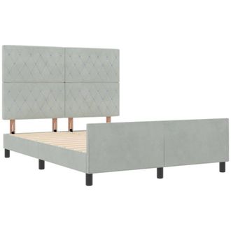 vidaXL Estructura De Cama Gris Claro 160 X 200 Cm Terciopelo Vidaxl