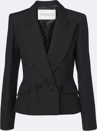 Nina Ricci Jacquard wool-blend double-breasted blazer