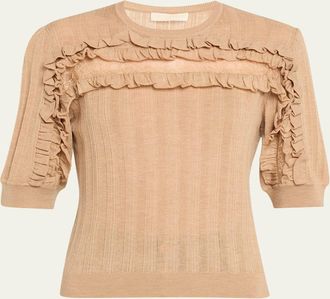 Ulla Johnson Salima Short-Sleeve Knit Shirt