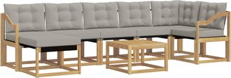 vidaXL Conjunto De Sof&aacute;s De Exterior 8 Uds. Blanco Y Gris Claro Vidaxl