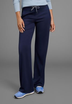 Kangaroos Palazzohose KANGAROOS, Damen, Gr. 36, N-Gr, blau (marine), Jersey, Obermaterial: 70% Viskose, 25% Polyamid, 5% Elasthan, loose fit lang, Hosen Palazzo