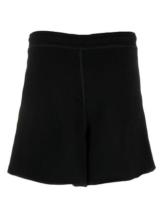 Ganni Logo-Patch Organic Cotton Shorts - Black