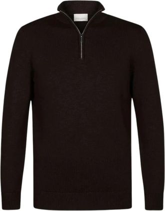 Profuomo Bruine Overhemd Lange Mouw - Heren - Coltruien - Bruin - 2XL - Truien & Vesten