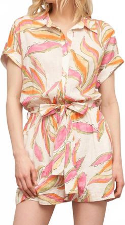 En Crème Eliza Tropical Print Romper In Multi