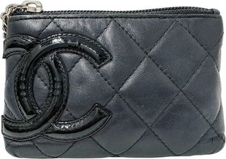 Chanel Black Leather Coin Purse/Coin Case (Pre-Owned)