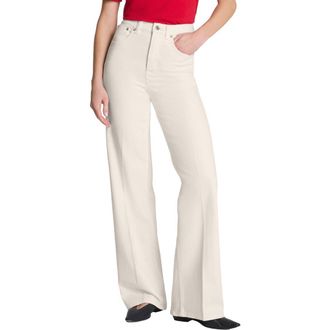 Spanx SPANXshape Authentic 360 High Waist Wide Leg Jeans in Alabaster at Nordstrom, Size 1 X