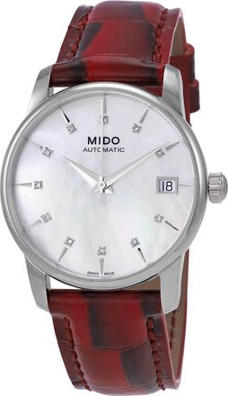 Mido Baroncelli Automatic Diamond White Mother of Pearl Dial Ladies Watch M0072071610600