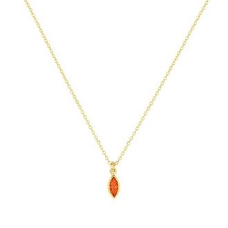 Set & Stones Marquise Birthstone Charm Necklace in Gold /July at Nordstrom