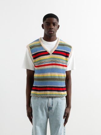 Edmmond Studios Multicolor Stripes Knitted Vest in Plain Off White at Nordstrom, Size X-Large