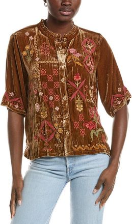 Johnny Was Malaya Silk-Blend Shirt