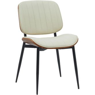 Clp Silla de comedor Tiffin Nogal/crema Simil cuero