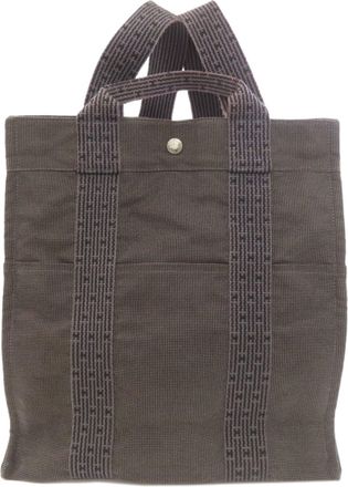 Herm&egrave;s Gray Canvas Backpack (Pre-Owned)