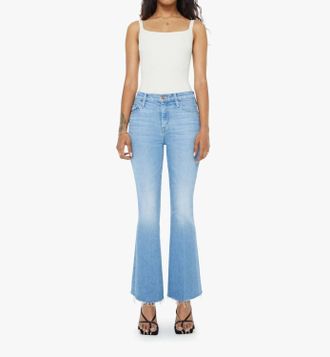 Mother Lil Weekender Fray Flare Jeans In Satisfy Your Cravings