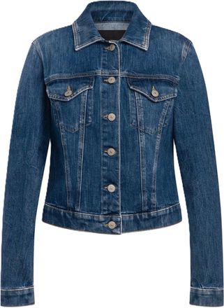 Dondup Fitted Medium Blue Denim Jacket with Button-Down Front